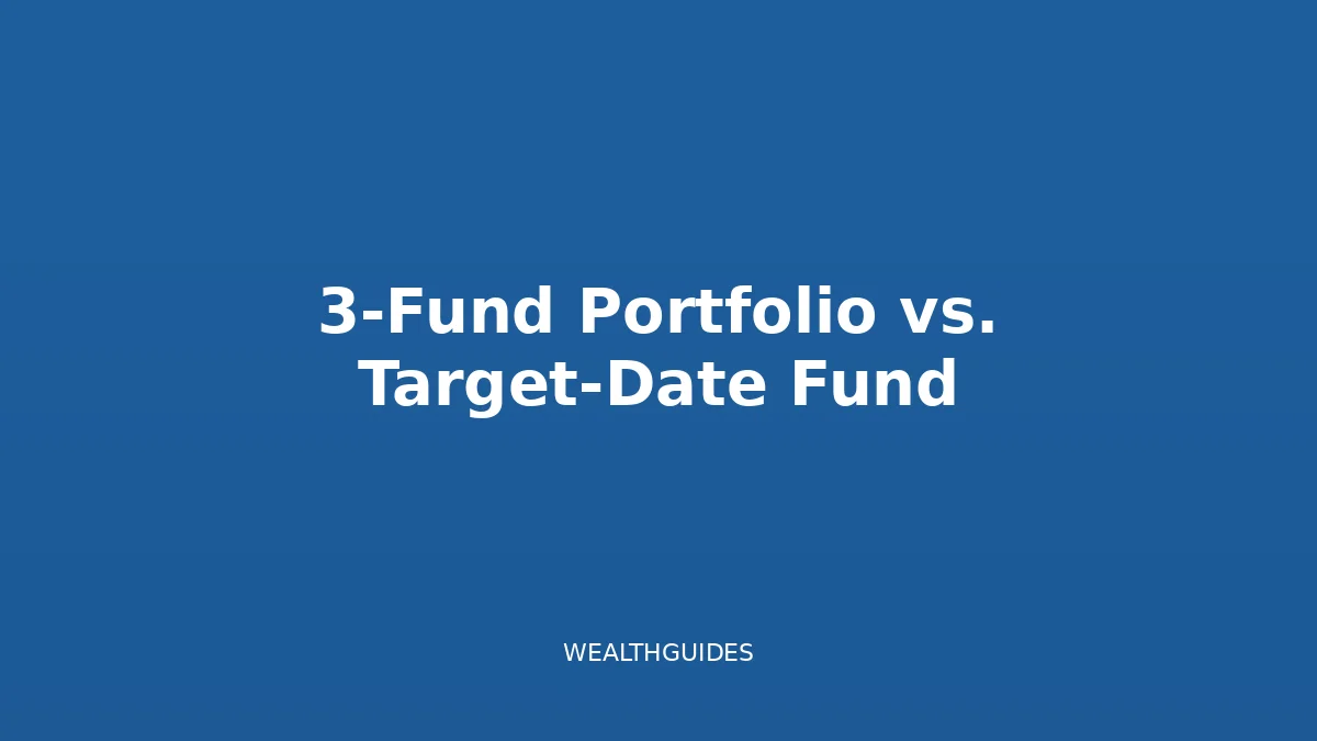 Side-by-side illustration comparing a three-fund index portfolio against a single target-date fund